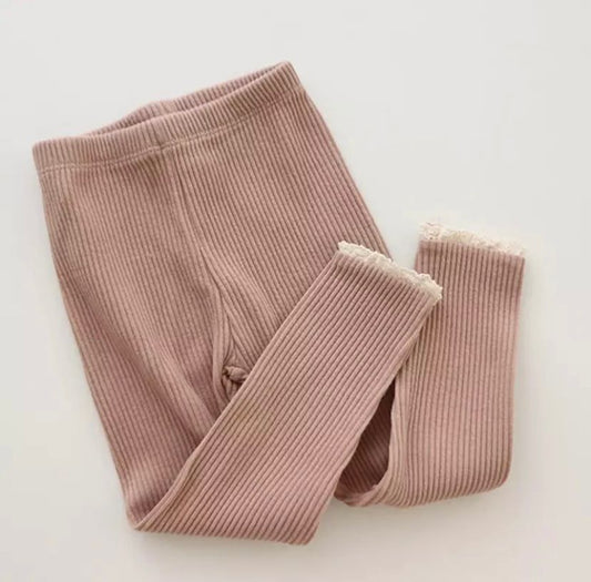 Legging à dentelle rose bébé fille